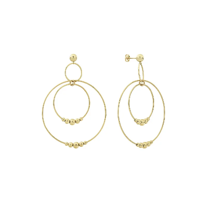 women’s long drop earrings-Circle Drop Earrings