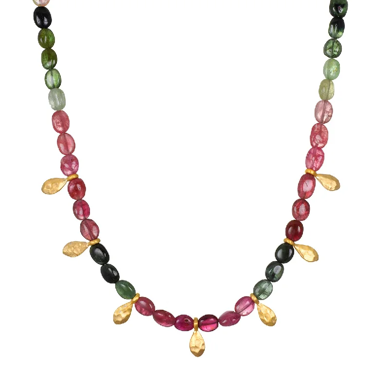 women’s colorful gemstone necklaces-Beginning to Bloom Tourmaline Necklace