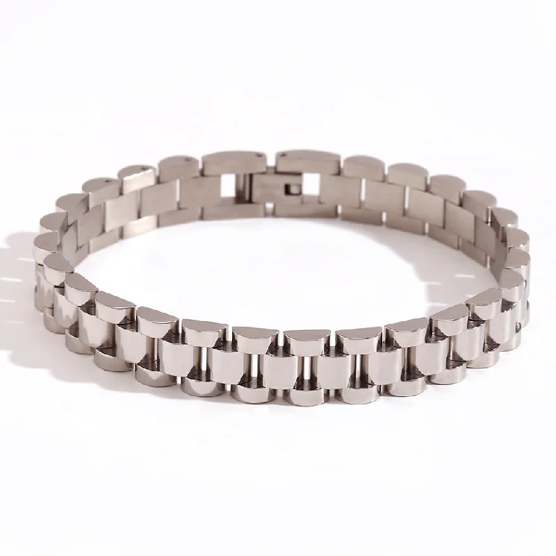 10mm strap bracelet - steel color