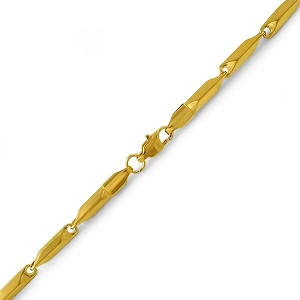 women’s personalized gold bracelets-Bullet IP Gold Stainless Steel Bracelet 3MM