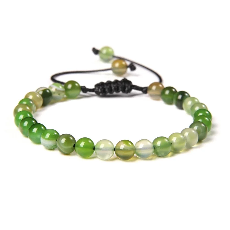 Green Striped Agate|6mm (Stretchable)