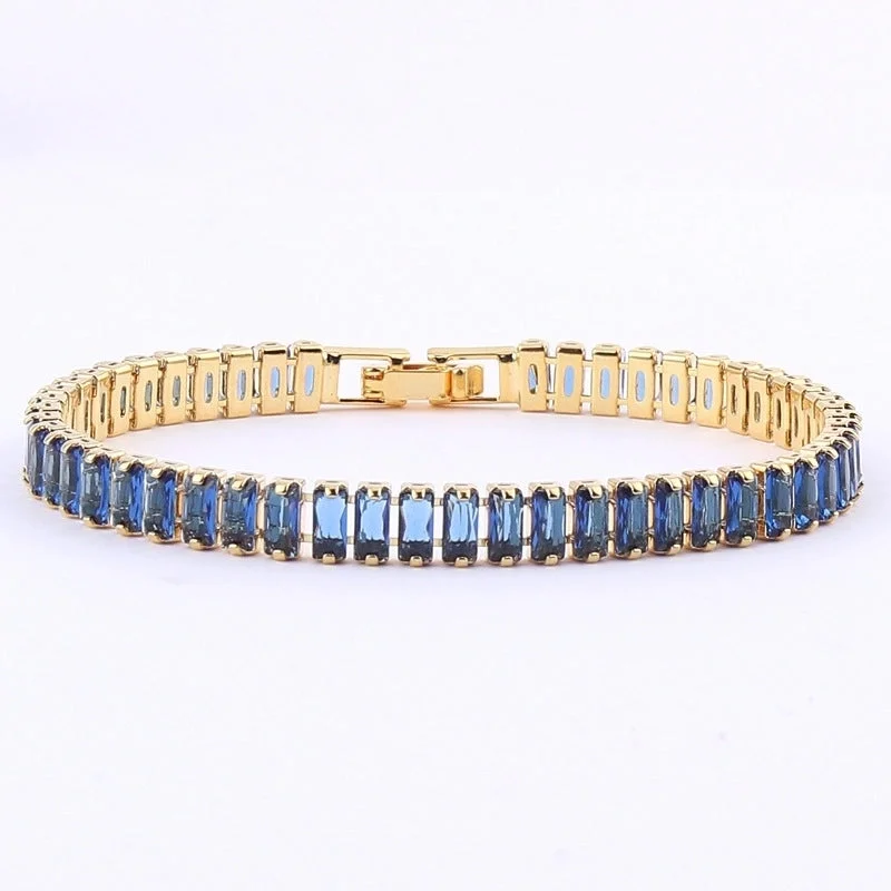 Square Buckle Bracelet Sapphire Blue|18K