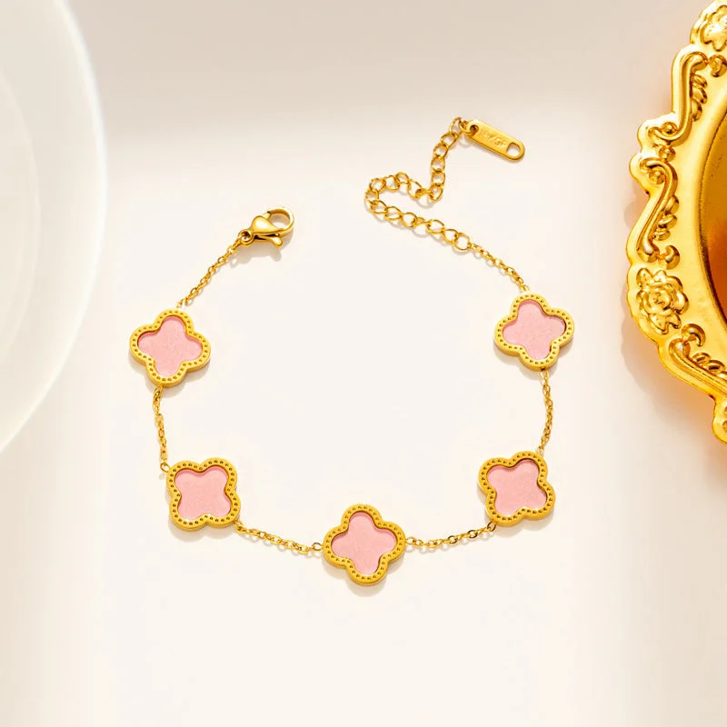 913 Golden Pink Shell Bracelet