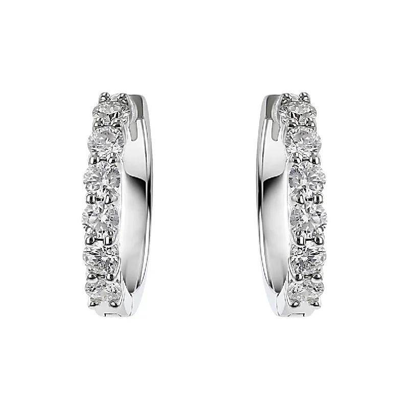 women’s silver stud earrings-Diamond Mini Hoop Earrings