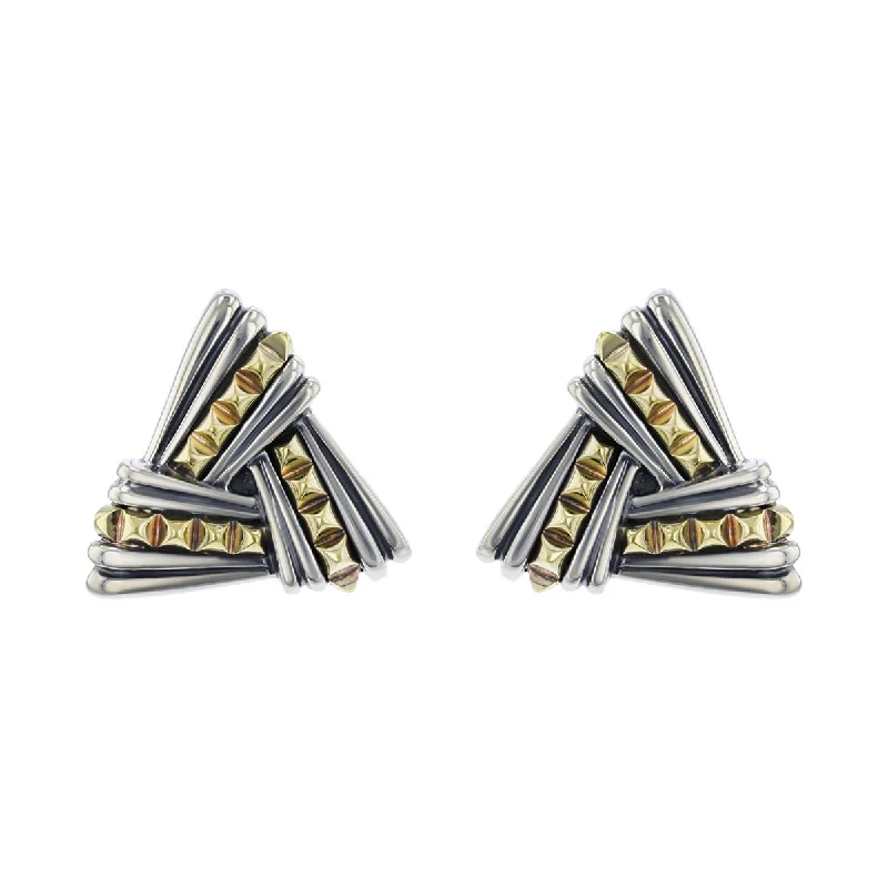 women’s contemporary earrings-Lagos Caviar Sterling and 18K Gold Earrings