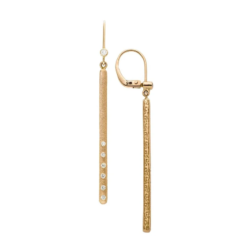 women’s long dangling earrings-Dunes Bar Diamond Earrings