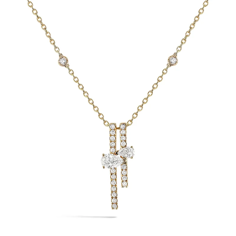 women’s anniversary necklaces-Robert Irwin Couture Paradox 2-Row Balancing Act Diamond Necklace