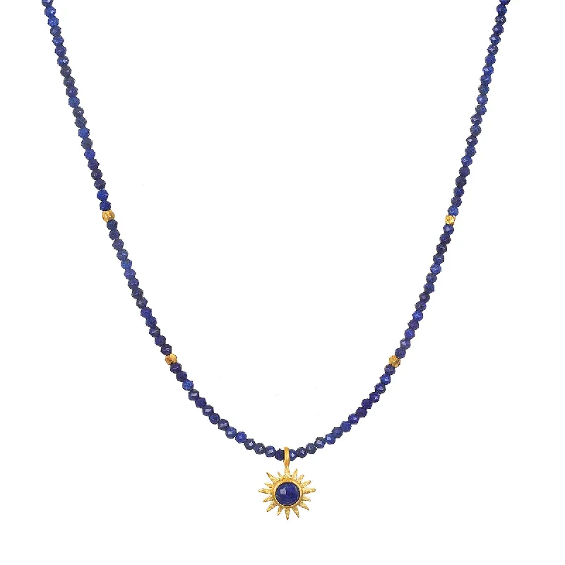 women’s chic necklaces-Light Seeker Lapis Starburst Choker Necklace