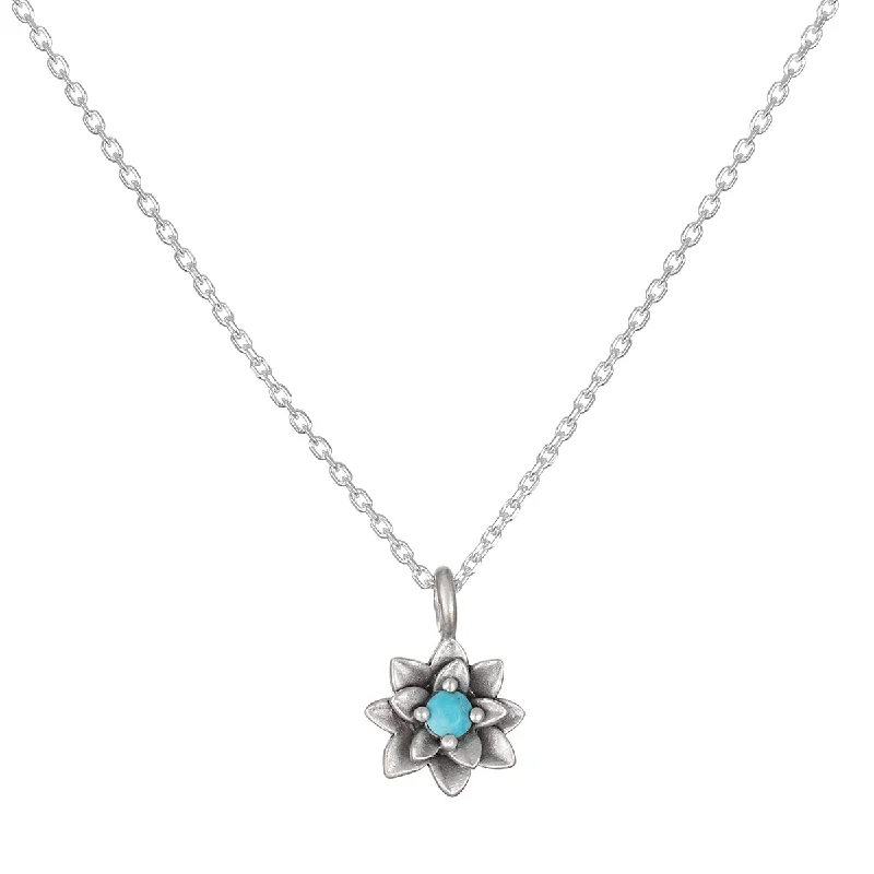 gold necklaces for women-Soul Renewal Silver Lotus Necklace