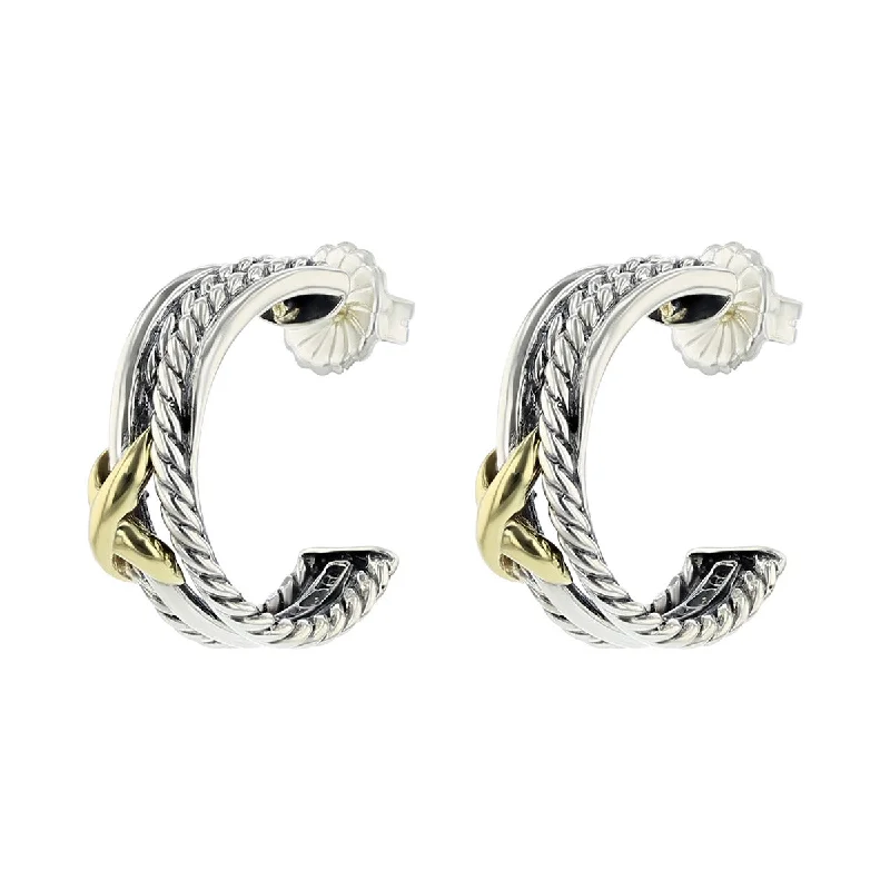 women’s high-quality earrings-David Yurman X Crossover Hoop Earrings