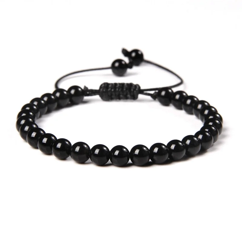 Black agate|6mm (Stretchable)