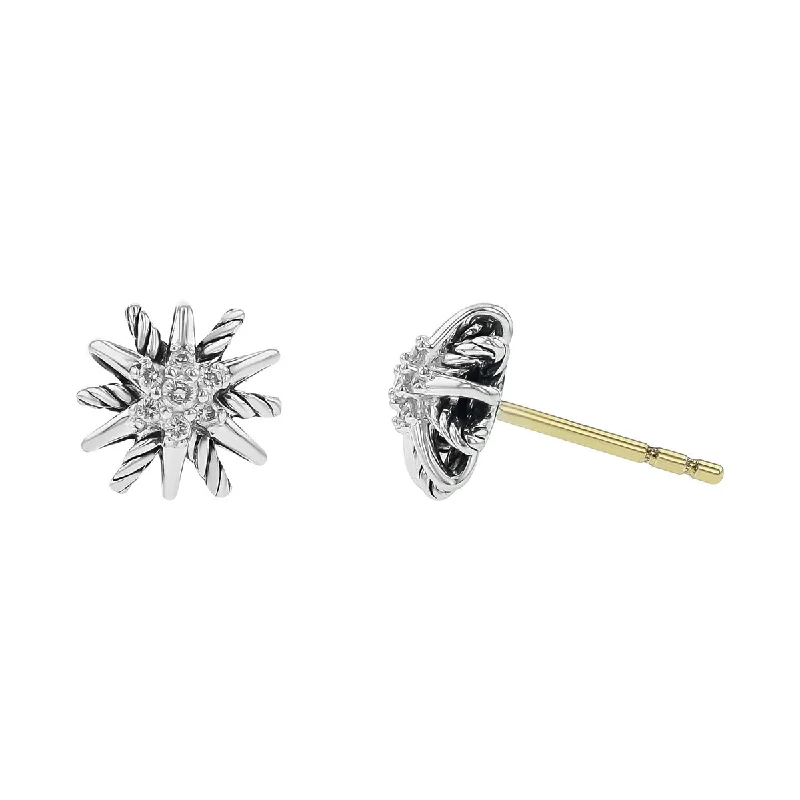 women’s custom earrings-David Yurman Starburst Stud Earrings with Diamonds