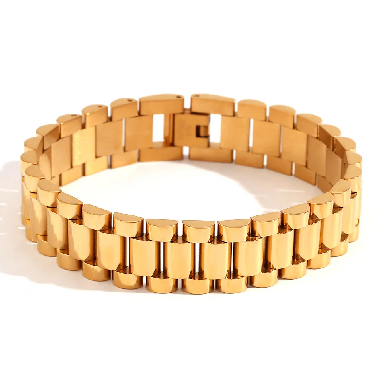 15mm strap bracelet - gold