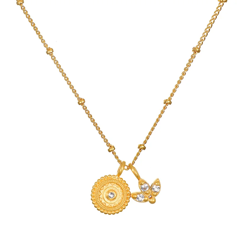 women’s sophisticated necklaces-Manifesting Possibilities Lotus White Topaz Necklace