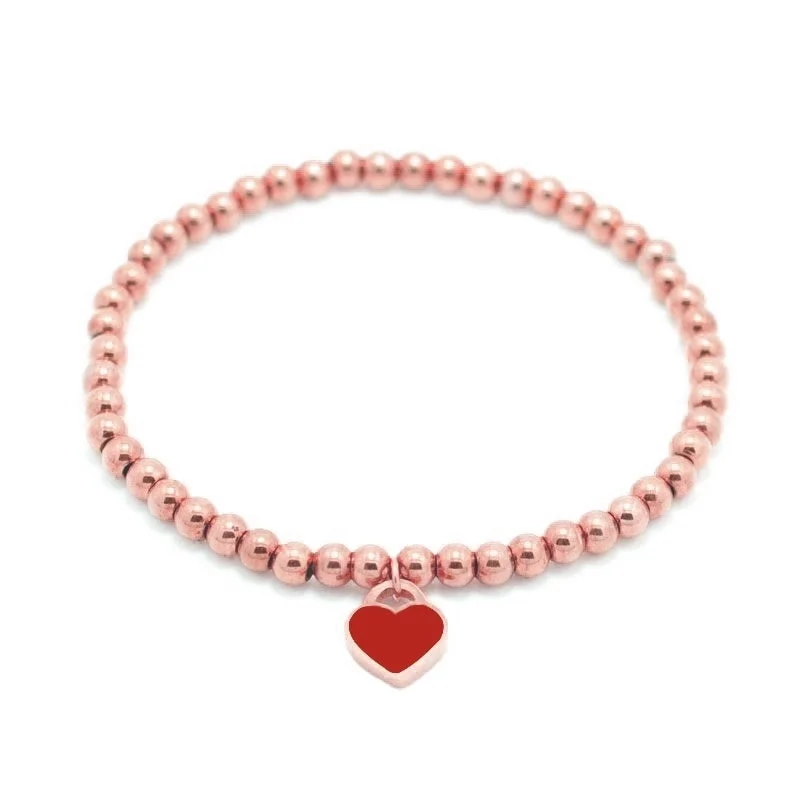 women’s silver tennis bracelets-Basic Modern Style Heart Shape Stainless Steel Plating 18k Gold Plated Bracelets