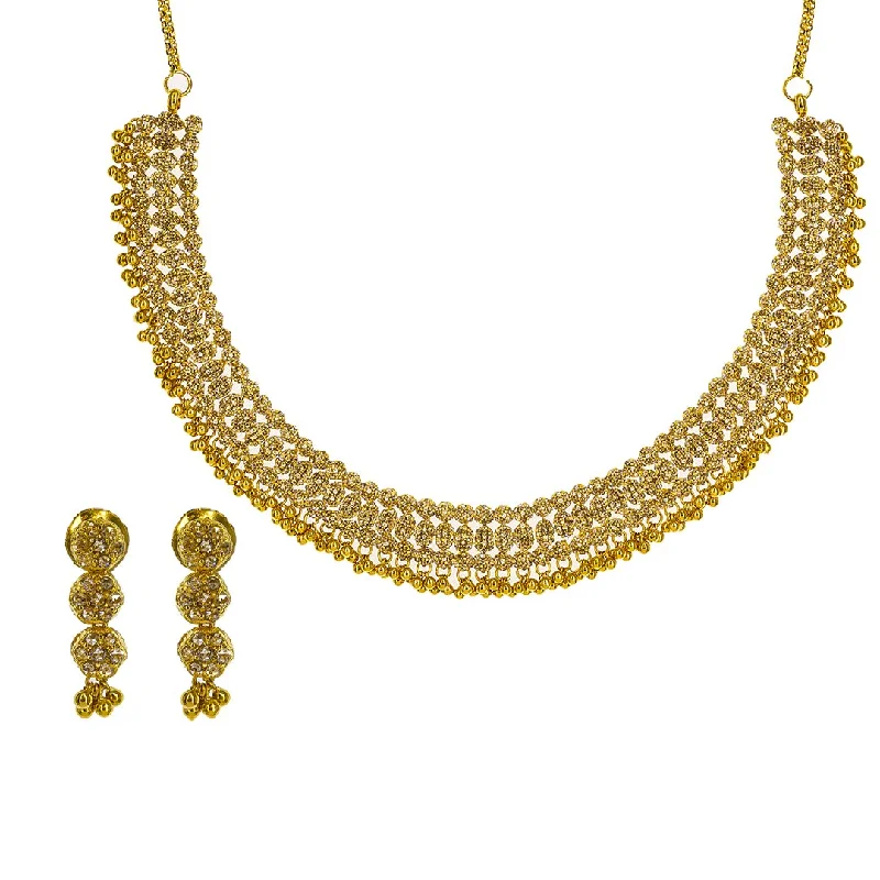 women’s elegant gold necklaces-22K Yellow Gold Uncut Diamond Collar Necklace W/ 9.33ct Uncut Diamonds