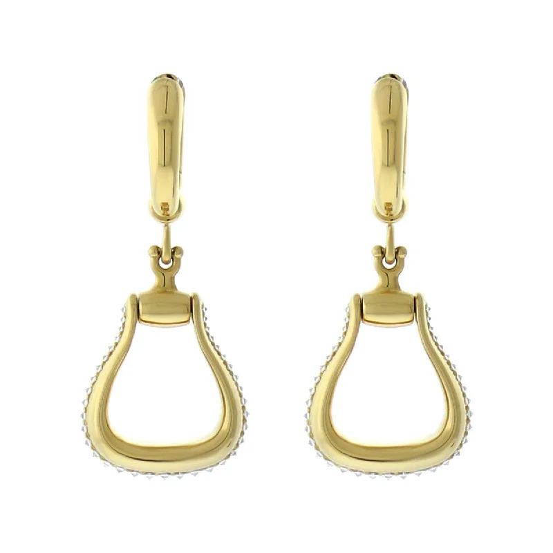 women’s vintage earrings-Diamonds and Stirrup Hoop Earrings