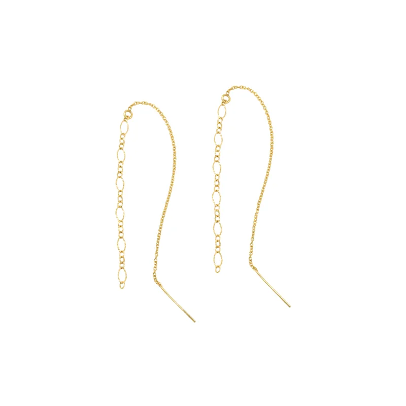 gold earrings for women-Neptune Threader Earrings