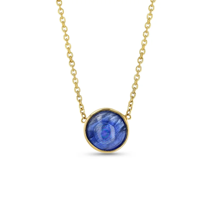 women’s colorful necklaces-Round Cab Necklace - Kyanite