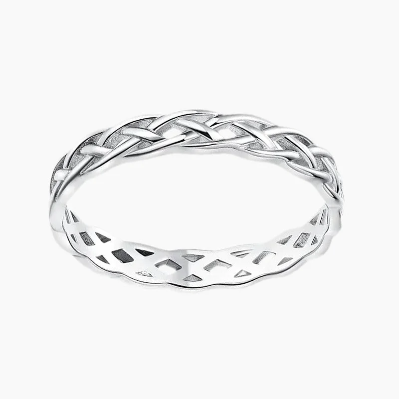 women’s engagement rings with bands-Woven Unisex Celtic Knot Eternity Wedding Band