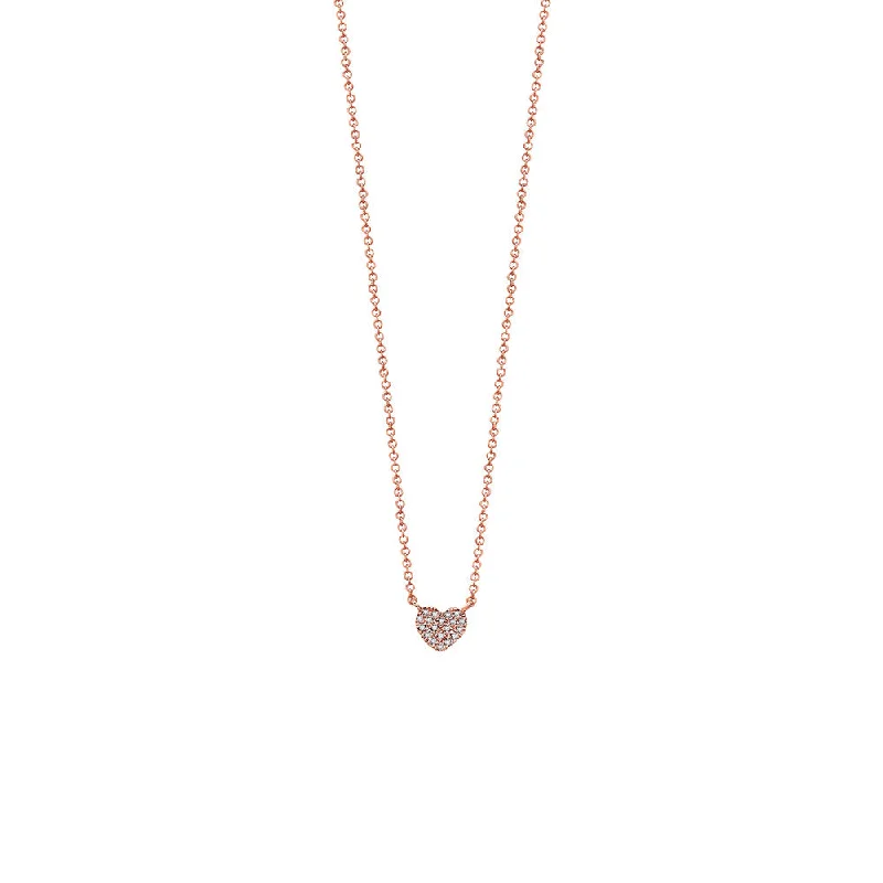 women’s vintage necklaces-14 Karat Rosé Gold Diamond Heart Necklace