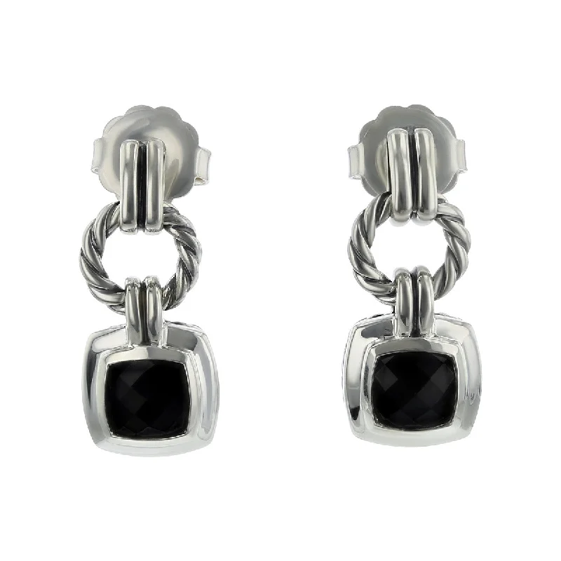 women’s drop stud earrings-David Yurman Black Onyx Renaissance Drop Earrings