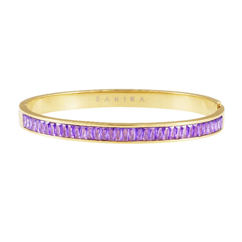 women’s luxury bangle sets-Nicola Cz Bracelet - Purple