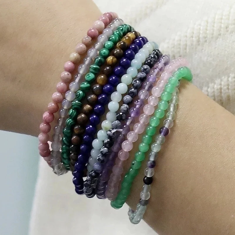 women’s multi-strand bracelets-Fashion Geometric Agate Beaded Bracelets