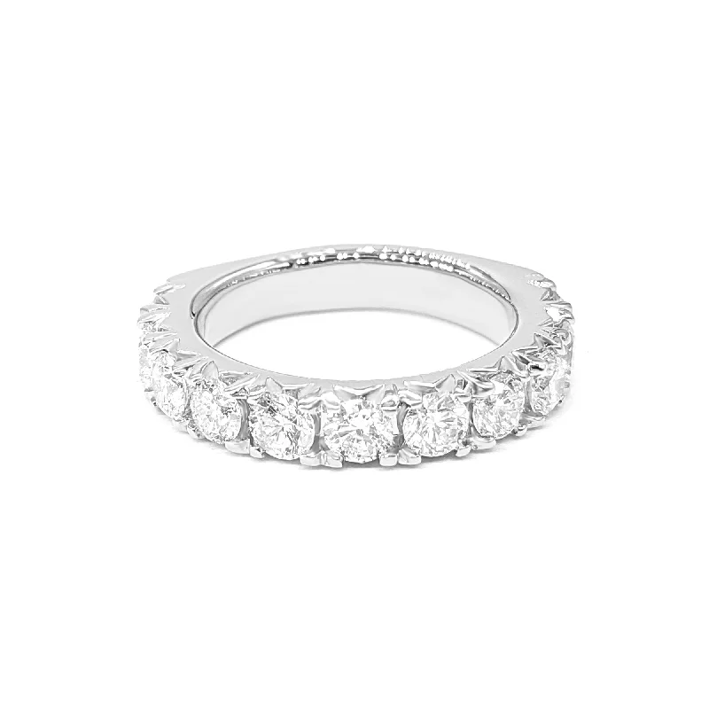 women’s unique solitaire engagement rings-1.40 ct. French Pave Diamond Wedding Band 11 Stone Ring