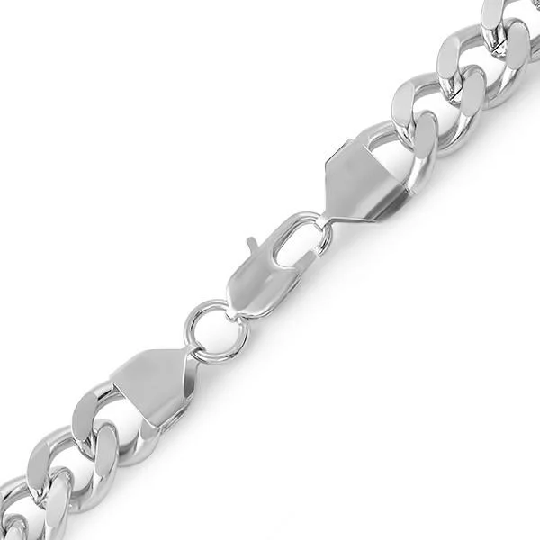 women’s minimalist bracelets-Cuban Stainless Steel Bracelet 12MM