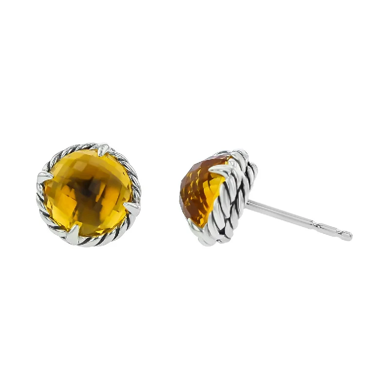 women’s gold hoop earrings-David Yurman Chatelaine Earrings with Citrine