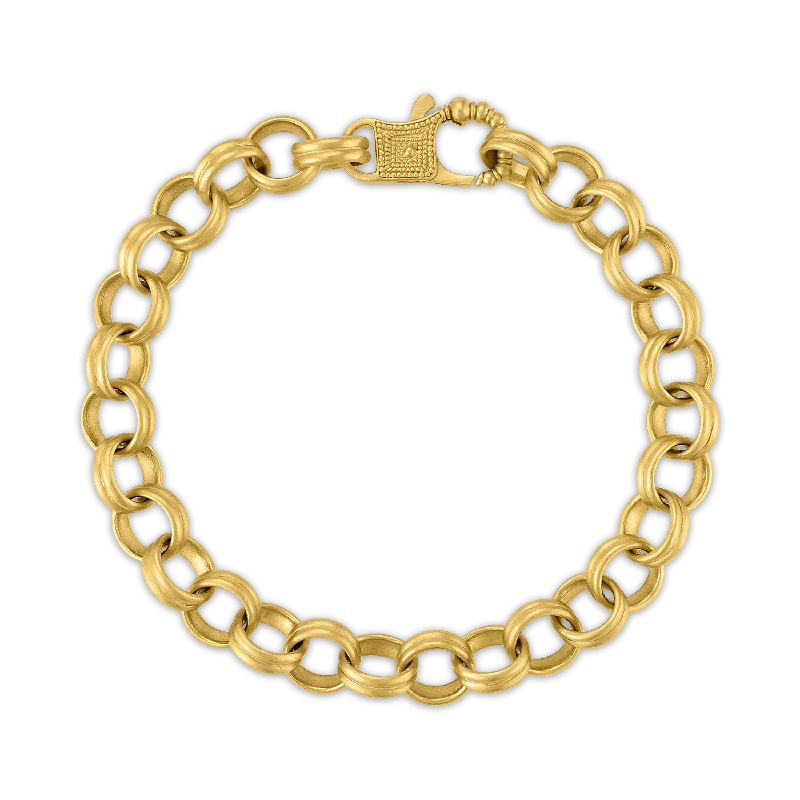 women’s diamond bracelets-Large Double Link Bracelet with Fibula Clasp