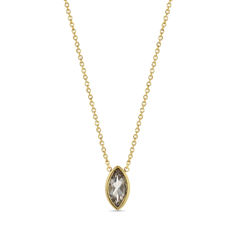 women’s vintage necklaces-Marquise Morganite Necklace