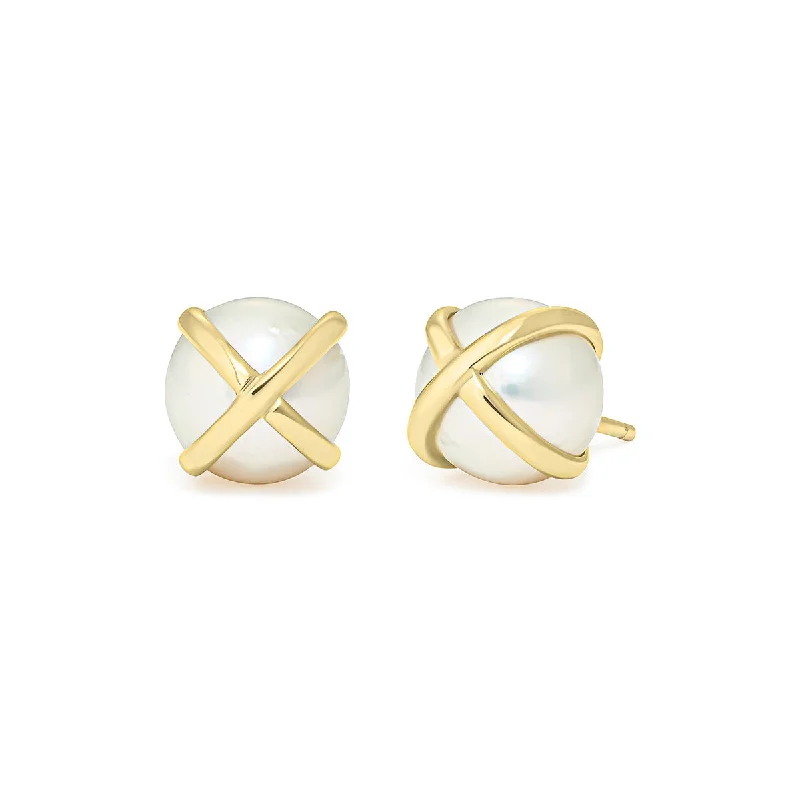 women’s elegant diamond earrings-Celeste Pearl Stud Earrings