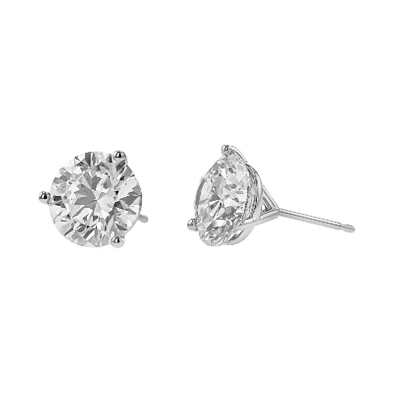 women’s luxury earrings-Fire and Ice 18K White Gold Brilliant Diamond Stud Earrings