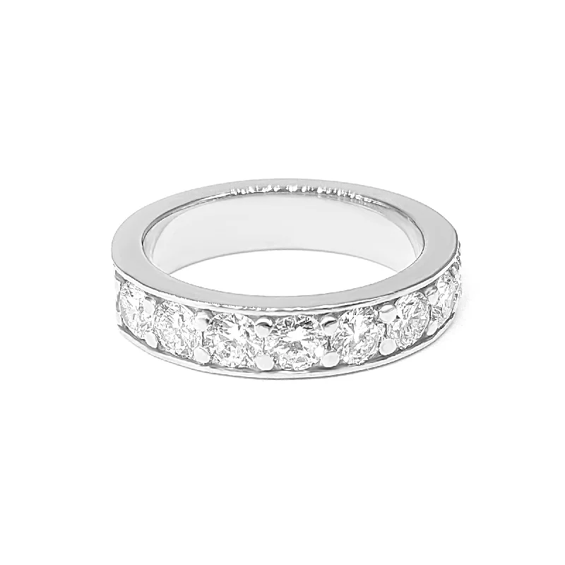 women’s matching engagement rings-0.80 ct. Round Diamond Pave - Channel Wedding Band