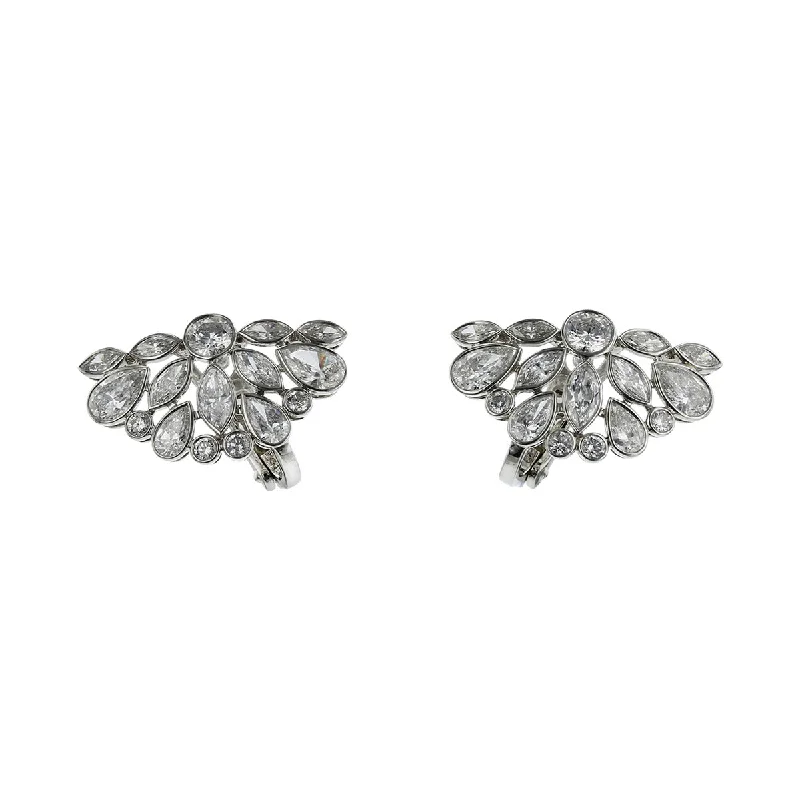 women’s handmade silver earrings-De La Vie Diamond Cluster Earrings