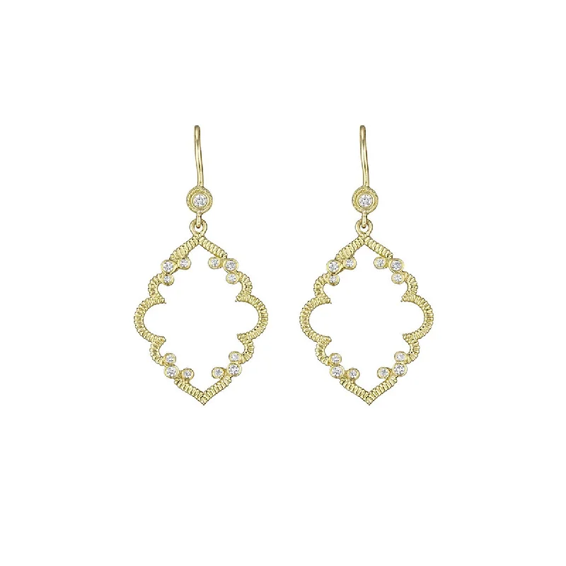 women’s bold earrings-Diamond Accent Arabesque Earrings