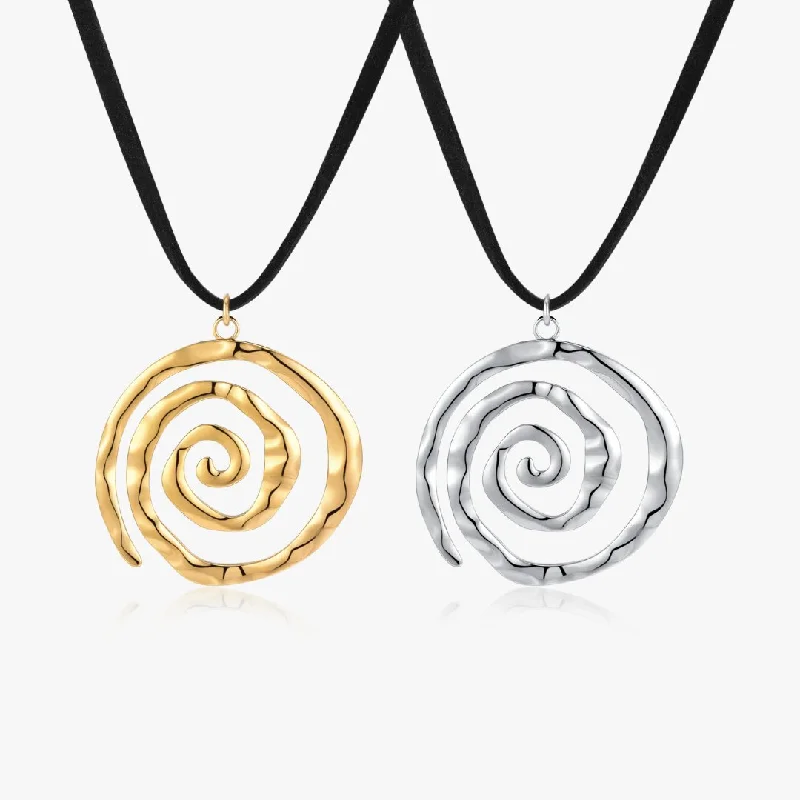 women’s luxury necklaces-Spiral Adjustable Cord Necklace (Greek Inspired Collection)