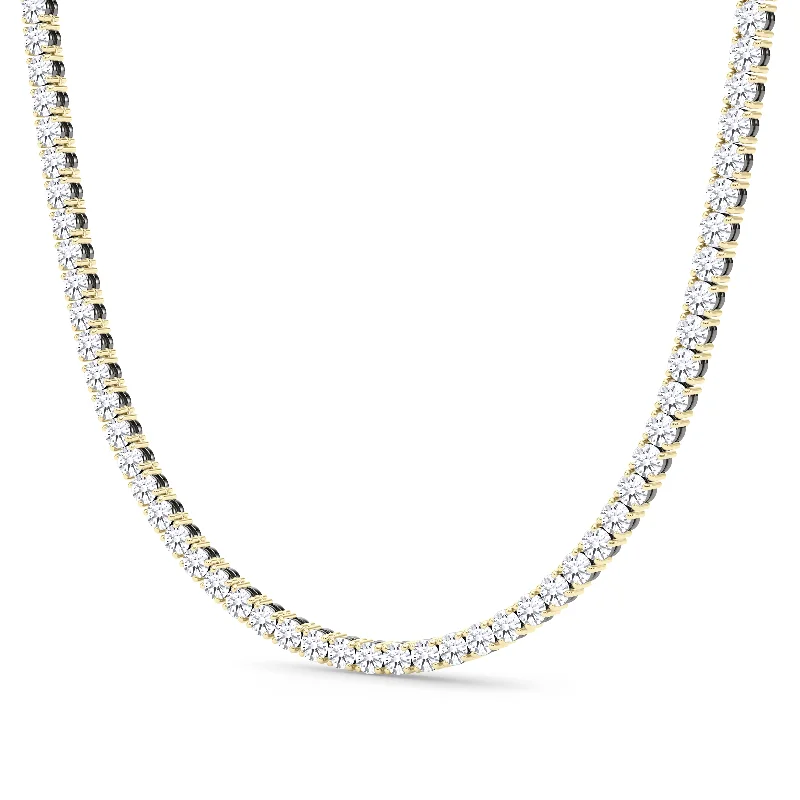 women’s elegant chain necklaces-Mixed Metal Diamond Tennis Chain Necklace