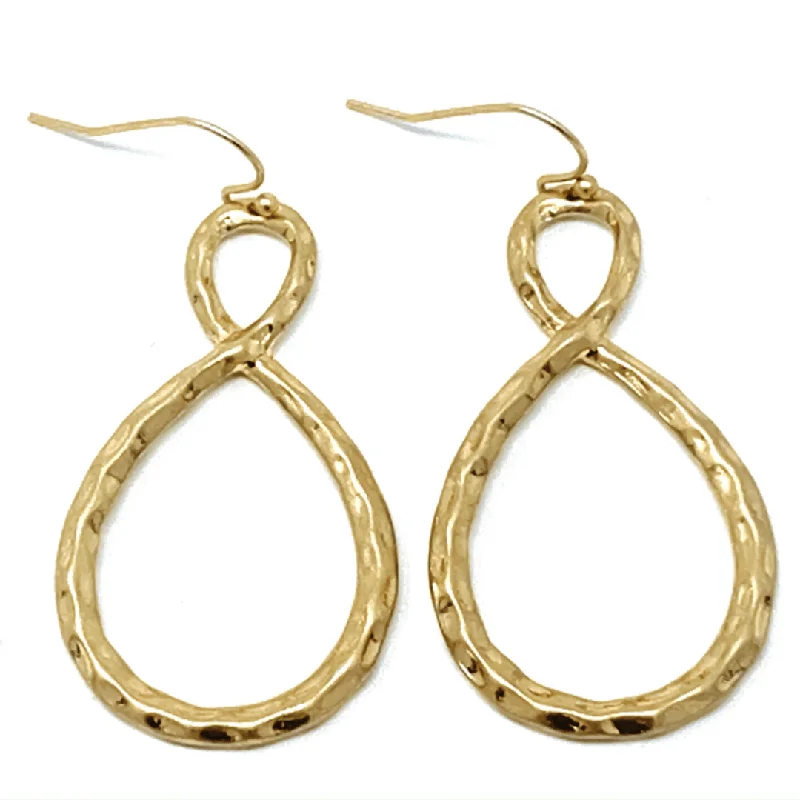 women’s bold earrings-Hammered Infinity Twisted Hoop Earrings