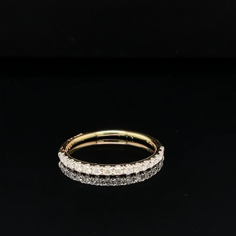 women’s engagement rings with round diamonds-½ Eternity Diamond Classic Wedding Band in 18k Yellow Gold - (#226 - HRDIA004752)