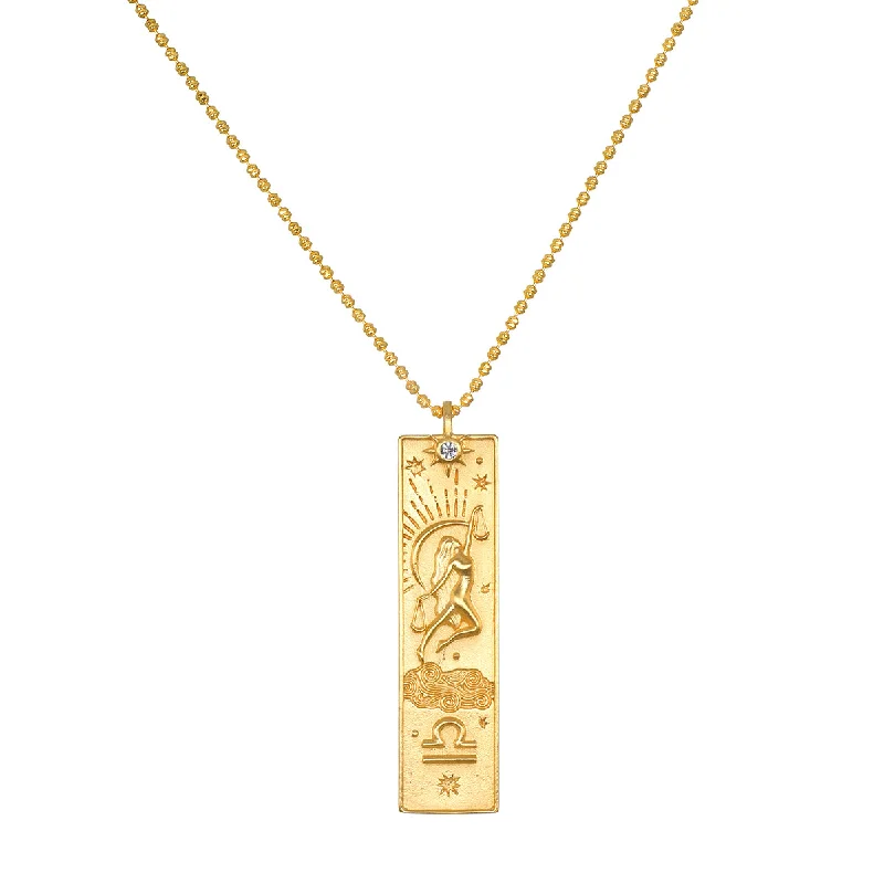 women’s elegant chain necklaces-Story of Libra Zodiac Necklace