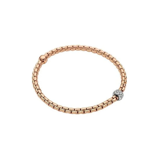 women’s pearl bangles-FOPE 18K Gold Eka Diamond Pave Flex'It Bracelet