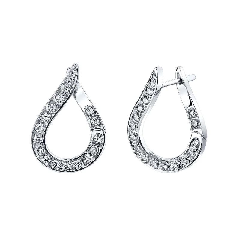 women’s modern earrings-Dew Drop Shaped Artisan Pave Diamond Earrings