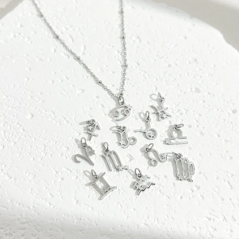 women’s bold necklaces-Dainty Zodiac Silver Necklace