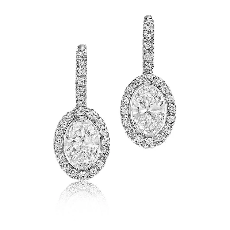 women’s ethnic earrings-Kwiat Oval Diamond Drop Earrings