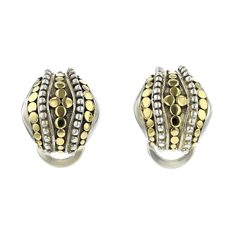 women’s bohemian earrings-John Hardy Dot Collection Clip-On Earrings