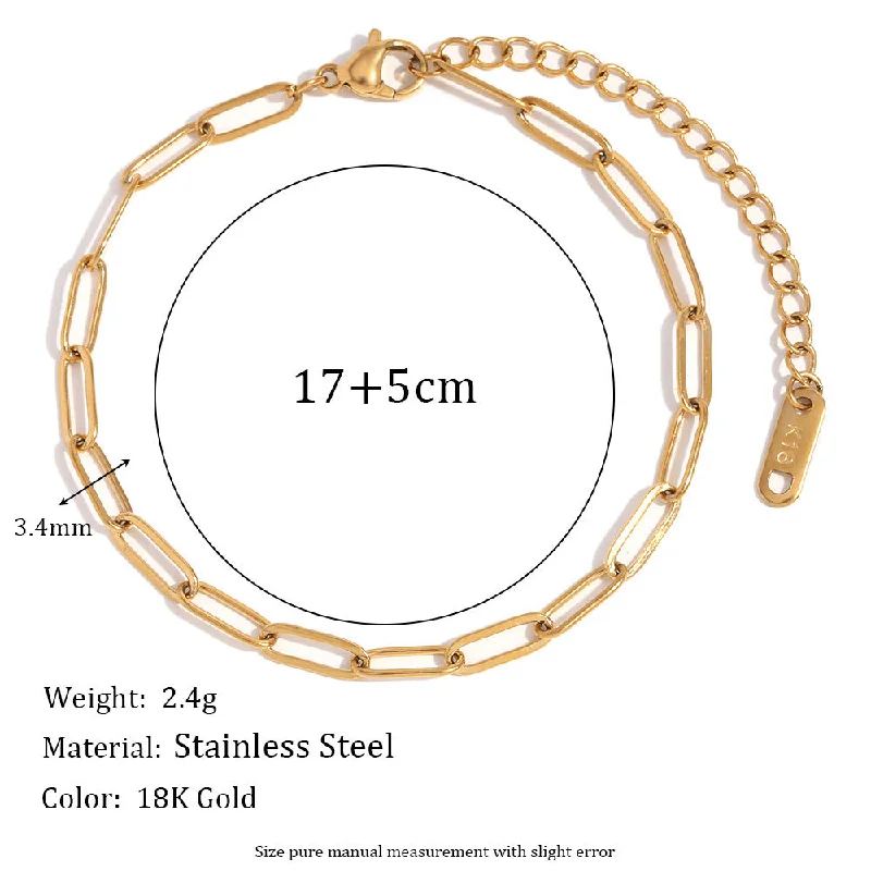 Paper clip bracelet - gold