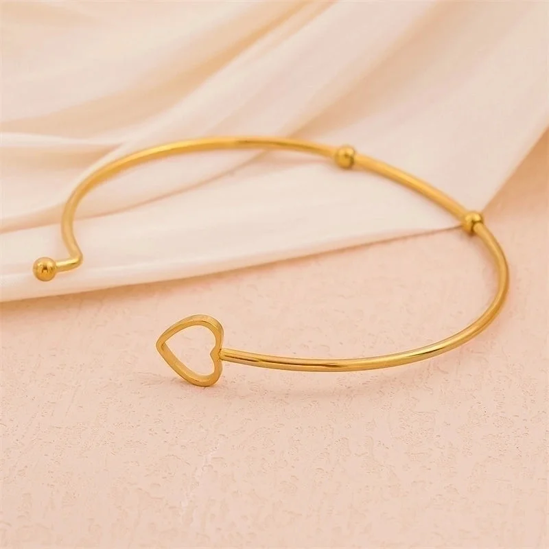 women’s stackable silver bangles-Simple Style Solid Color Stainless Steel Plating 18k Gold Plated Bracelets